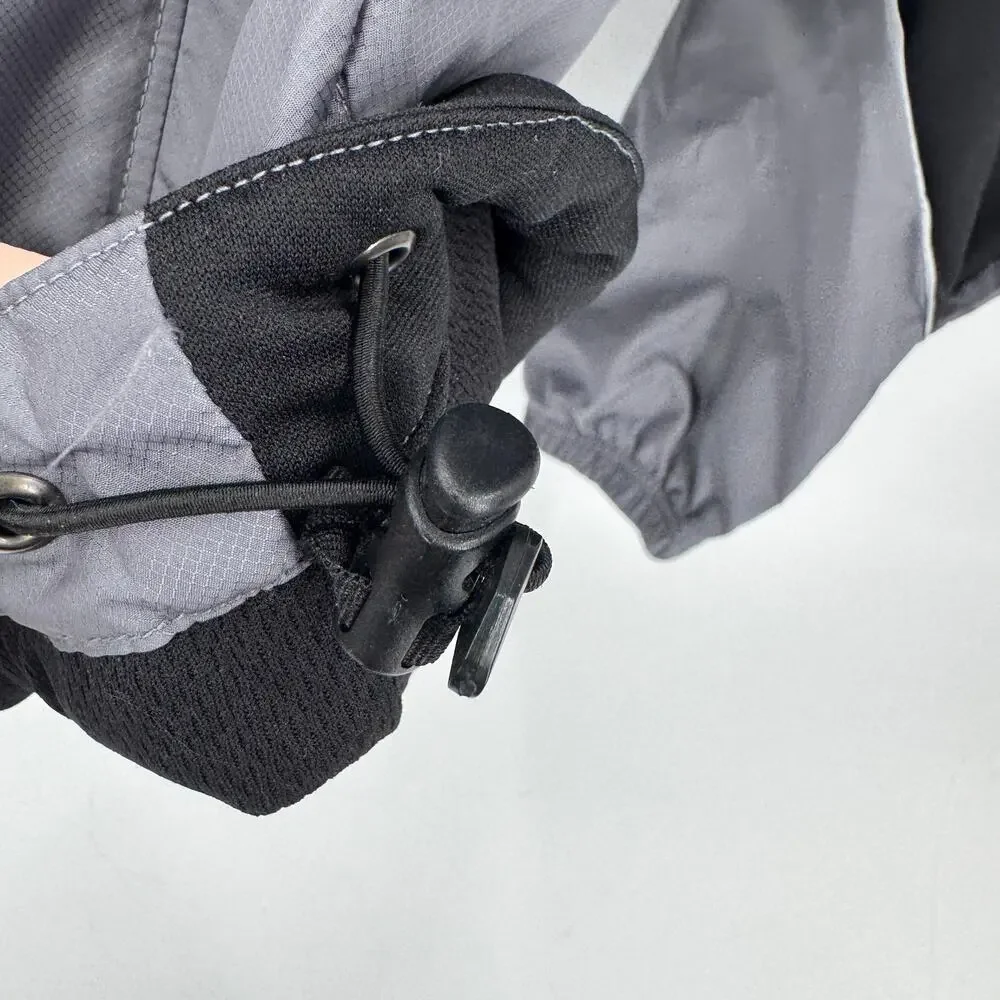 Louis Garneau Cycling Jacket Mens Small Gray Black Zip‎ Off Sleeves Convertible
